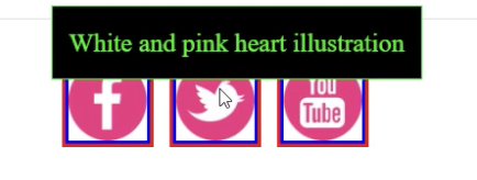 pink icons for facebook, twitter, and you tube