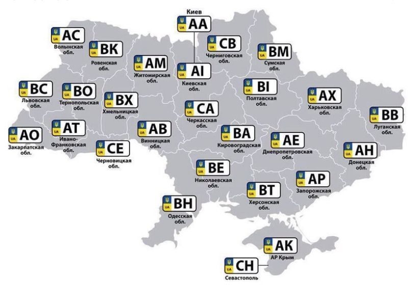 номерные знаки в украине по регионам фото