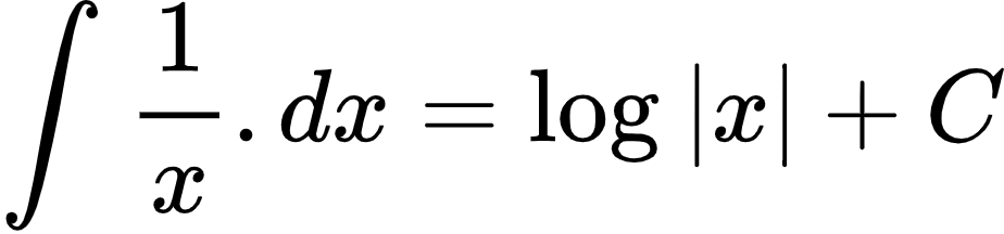 {"id":"3-1-1-0","font":{"family":"Arial","size":10,"color":"#000000"},"code":"\\begin{align*}\n{\\int_{}^{}\\frac{1}{x}.dx}&={\\log_{}\\left|x\\right|+C}\t\n\\end{align*}","type":"align*","ts":1603626665565,"cs":"ah5RIUItzXe3tq4fRY7x8w==","size":{"width":153,"height":36}}