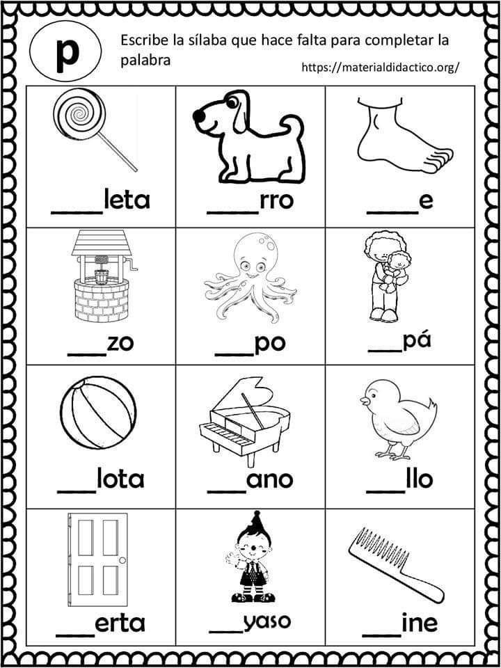 112 mejores imágenes de Fonema p en 2020 | Fonemas, Lectoescritura ...