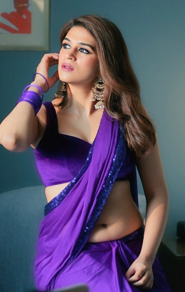 Shraddha Das Stunning In Purple Saree Indian Filmy Actress 