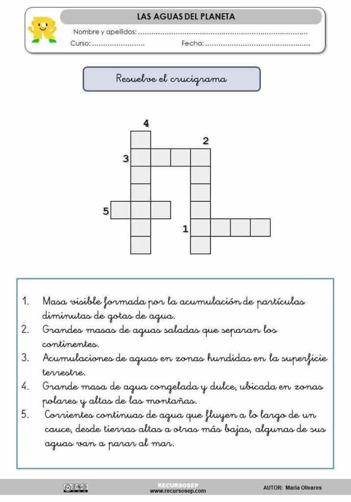 Crucigramas: Las aguas del planeta. | Crucigramas, Planeta, Aula de química