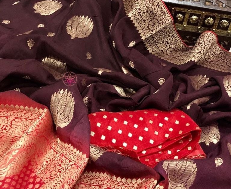 Banaras munga crep silk allover weaving motifs sarees