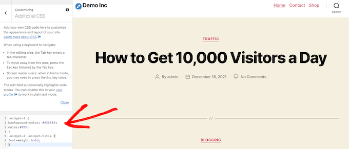 Revise as personalizações do tema WordPress