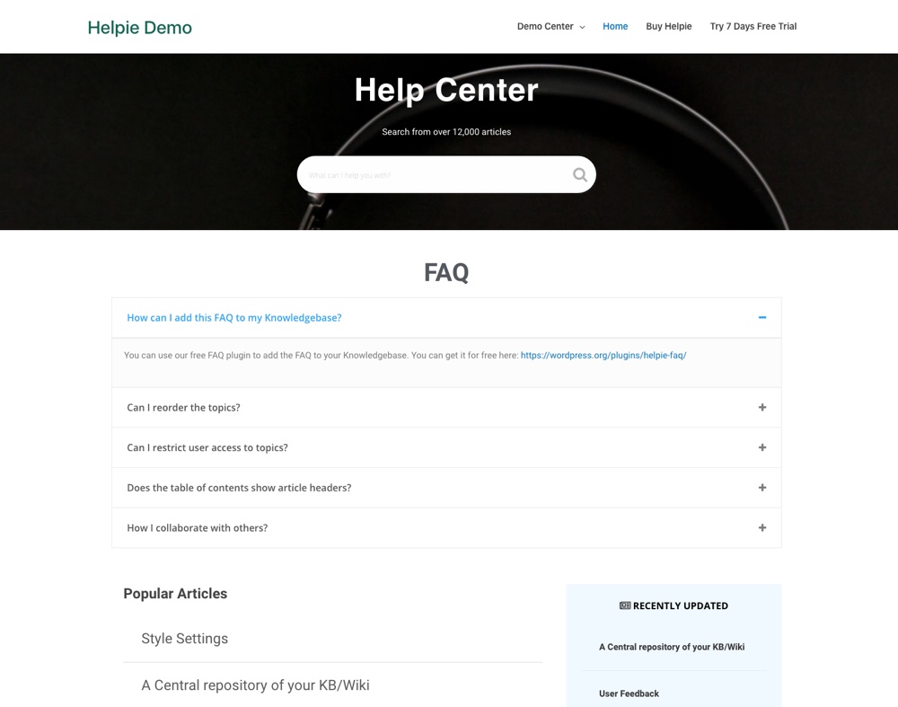 Helpie - Plugin da Base de Conhecimento do WordPress |  Wiki