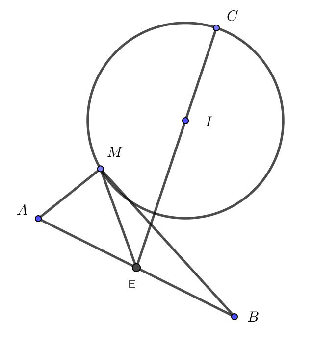 </em>Xét các số phức (z = a + bileft( {a;b in mathbb{R}} right)) thoả mãn điều kiện (left| {z - 4 - 3i} right| = sqrt 5 ).Tính (P = a + b) khi giá trị biểu thức (Q = left| {z + 1 - 3i} right| + left| {z - 1 + i} right|) đạt giá trị lớn nhất. 1