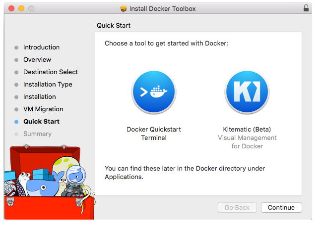 Instalador Docker Começo rápido
