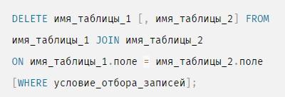 Удаление данных в SQL