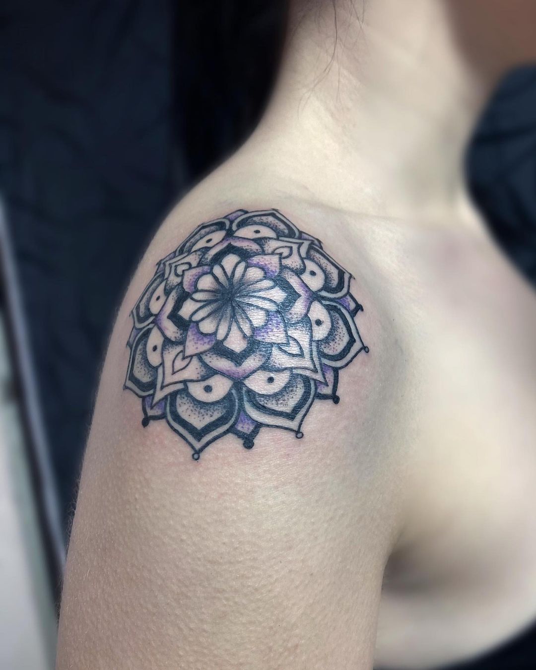 Simple Mandala Tattoo For Shoulder 