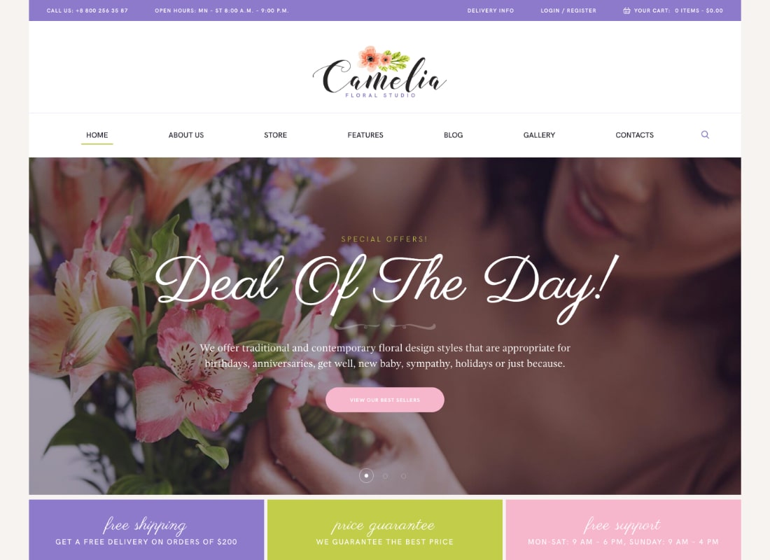 Camélia |  Un thème WordPress pour fleuriste de Floral Studio