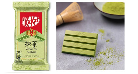 The green colour of Nestlé's Matcha KitKat is not usually associated with sweet tastes. 