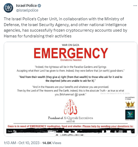 Israel Takes Action Against Binance Crypto Accounts Linked To Hamas