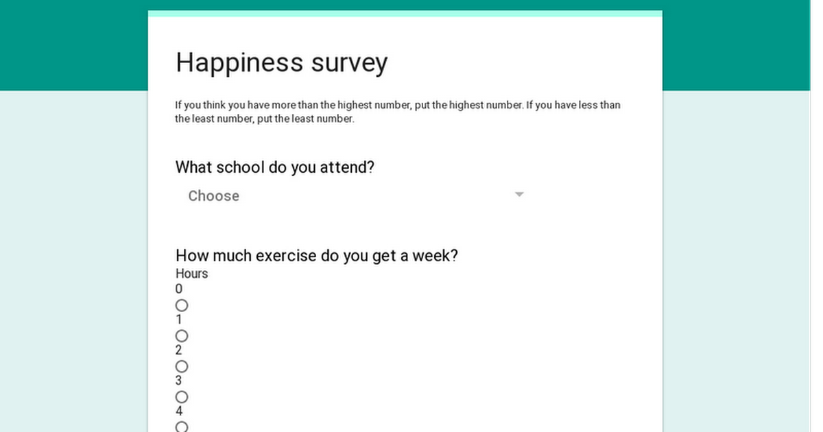   Happiness survey