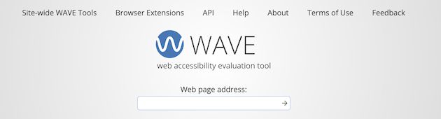 Screenshot of Wave, a "Web Accessibility Evaluation Tool" 