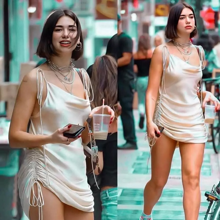 The moment she caught Dua Lipa without underwear on the street