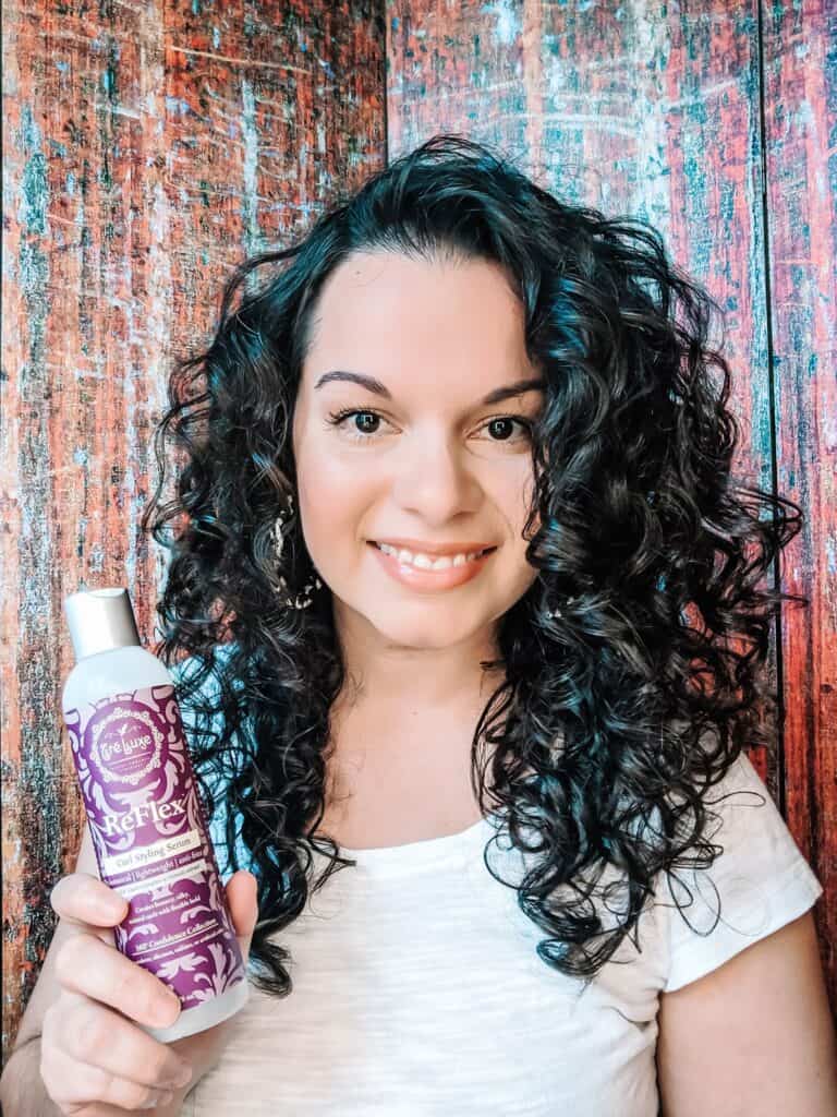 showing layering styling products for curly hair in humidity