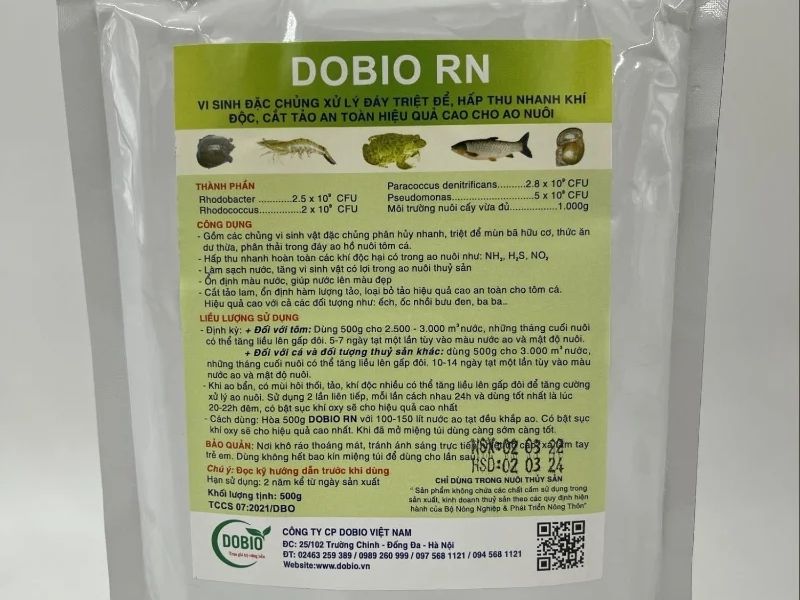 Dobio RN là sản phẩm vi sinh đặc chủng xử lý đáy ao hồ