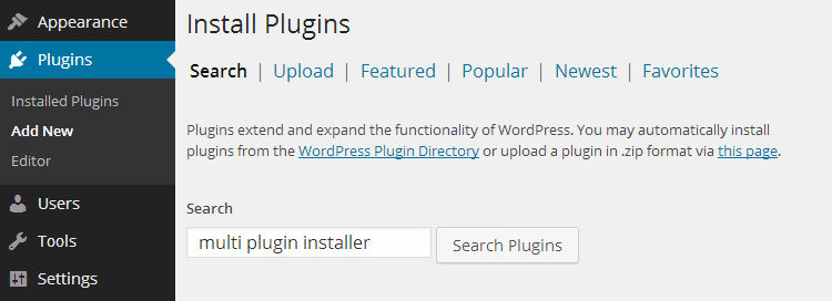 Pesquisa de vários plug-ins