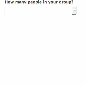 You can select how many people are in your group, and conditional logic will adjust the form fields accordingly.