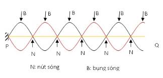 sóng dừng
Hệ sóng dừng trên dây có các nút sóng, bụng sóng và ta có thể đếm được các bó sóng