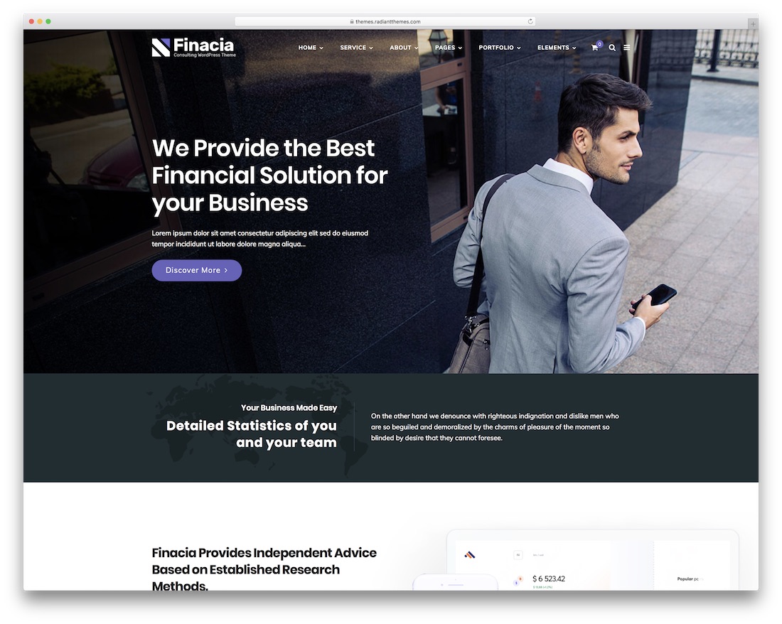 tema de wordpress de la empresa financiera finacia