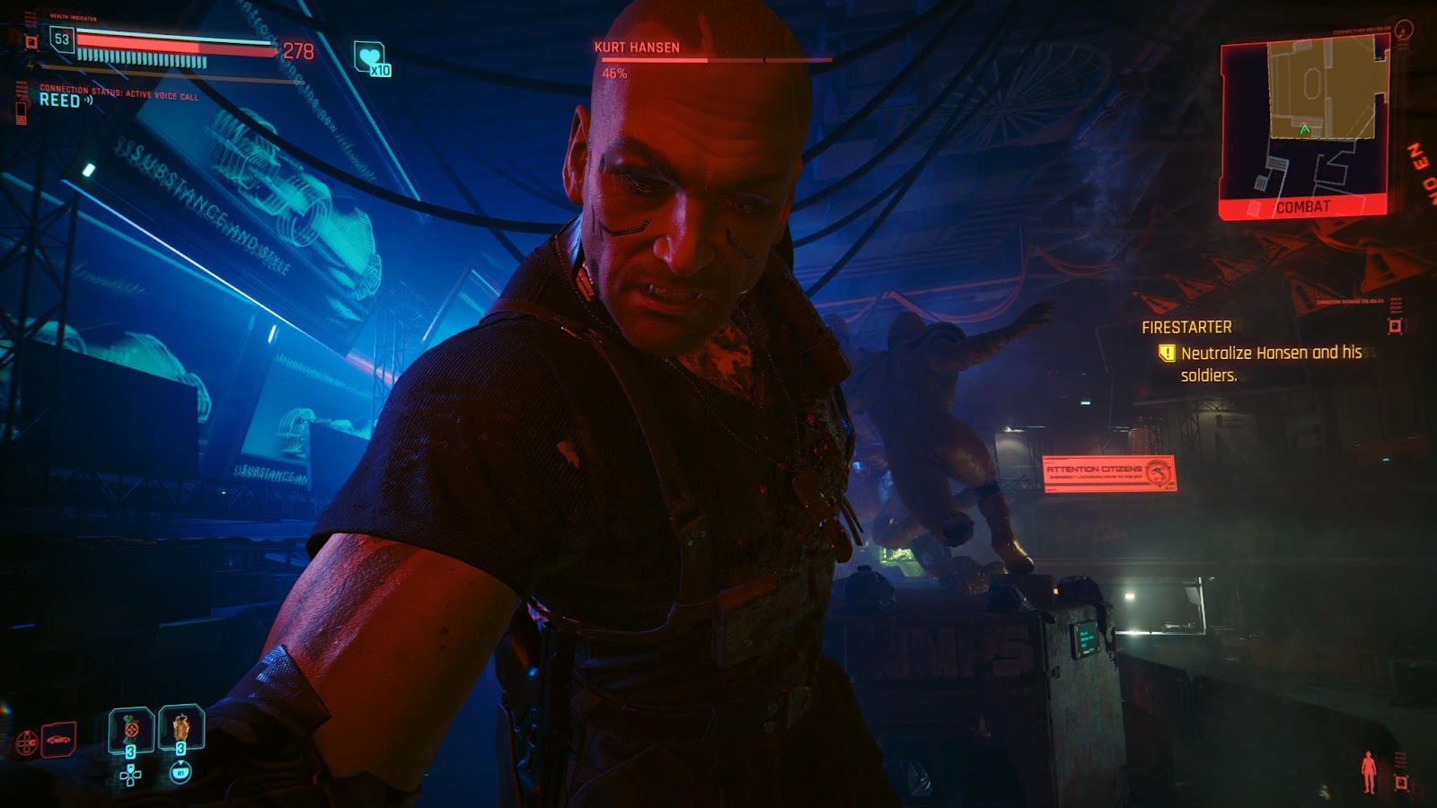 An in game image of the character Kurt Hansen from the game Cyberpunk 2077.