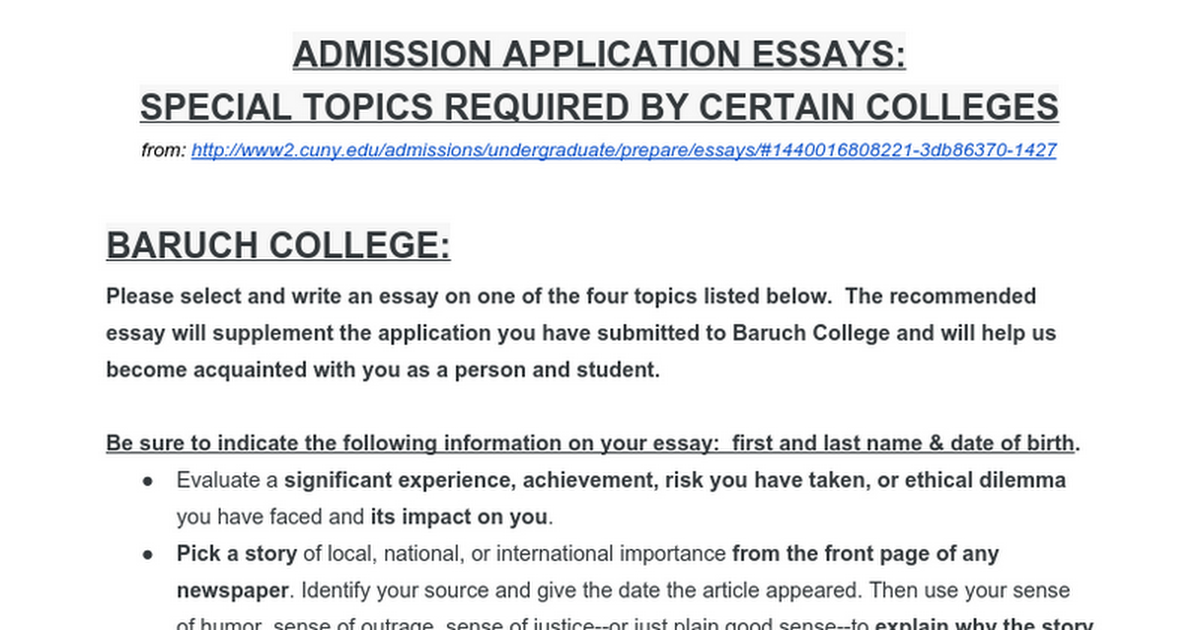 does cuny require essay