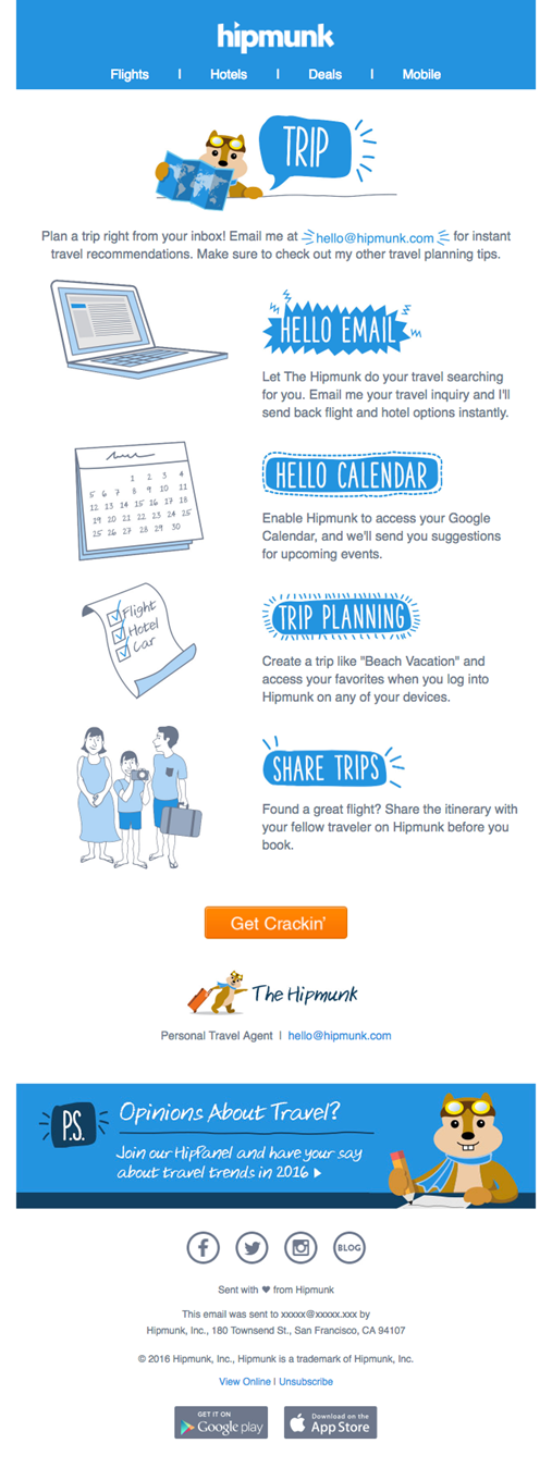 Email Automation Examples: Hipmunk