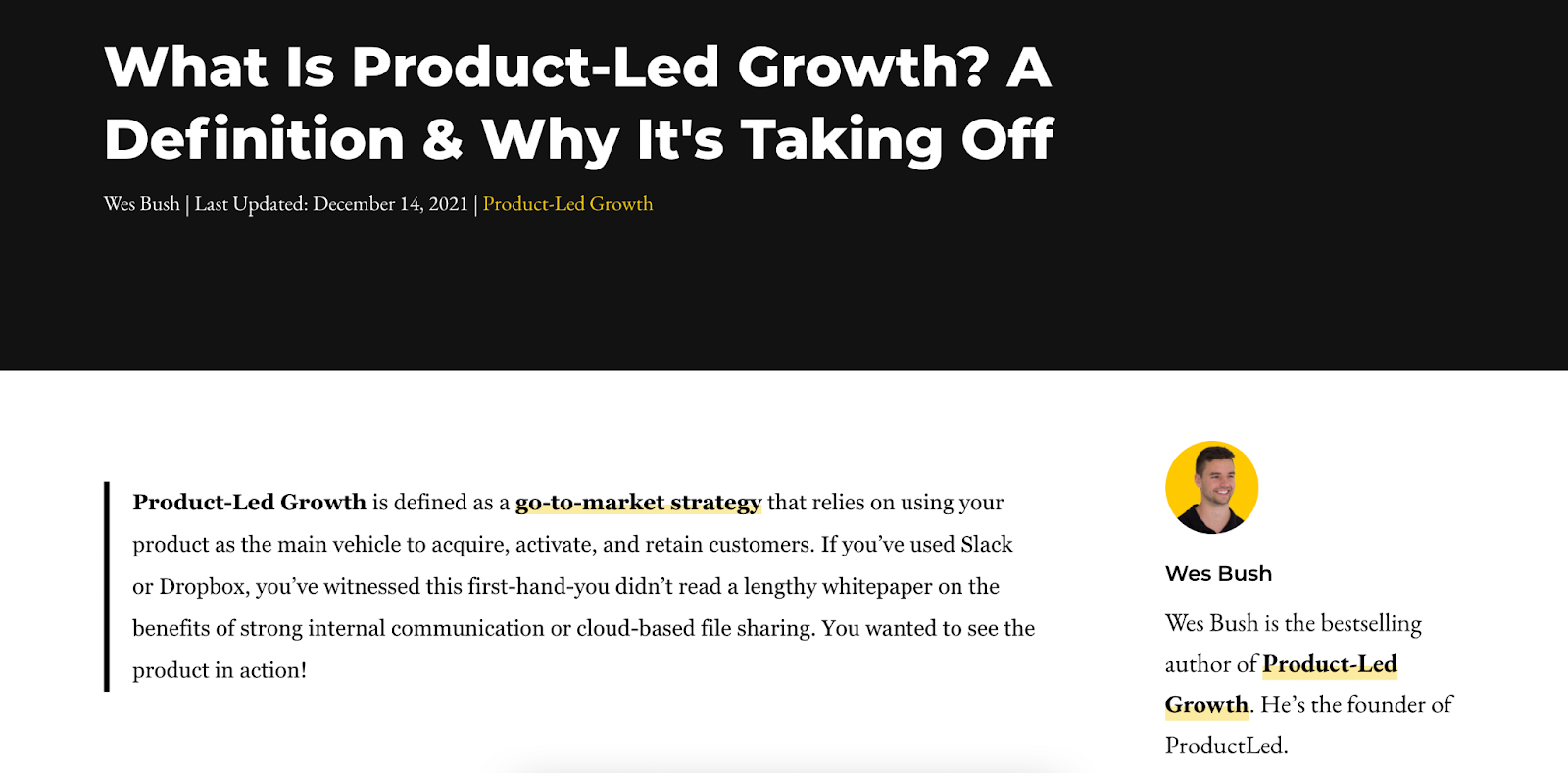 what is product-led growth