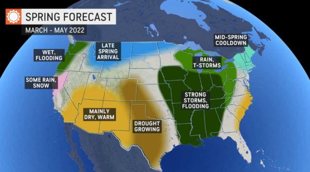 spring forecast march - may 2022