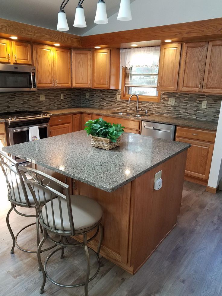 Pictures of Honey Oak Cabinets with Gray Floors