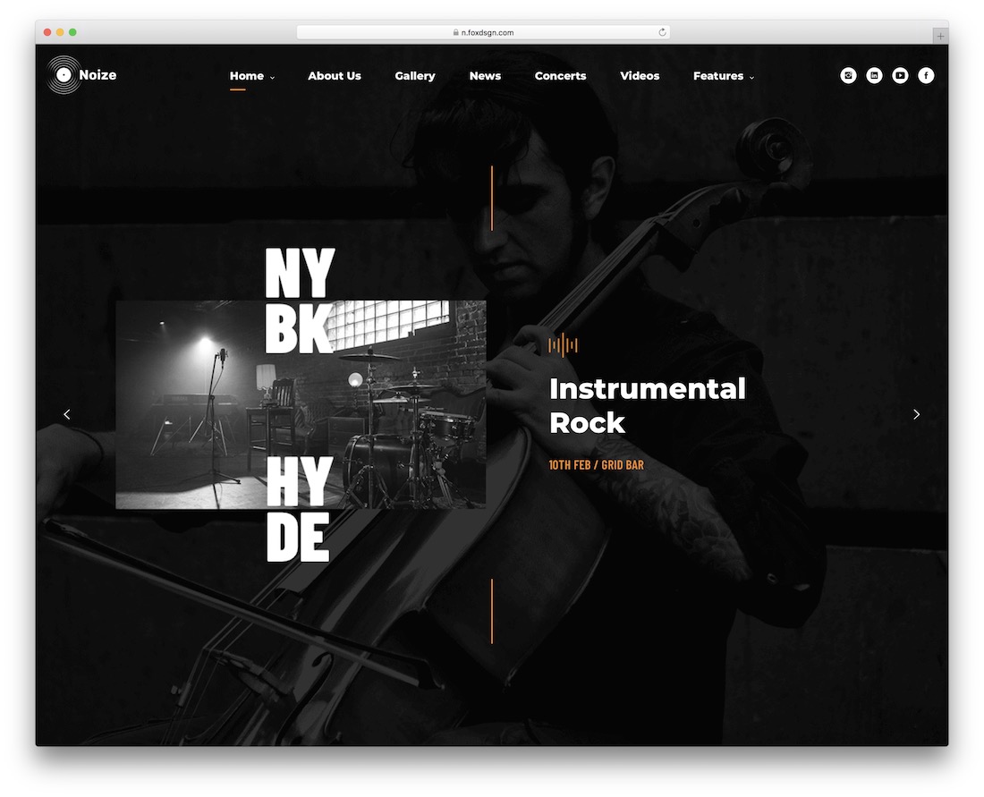 tema wordpress noize untuk musisi