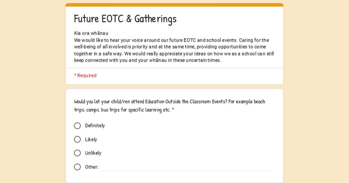 Future EOTC & Gatherings