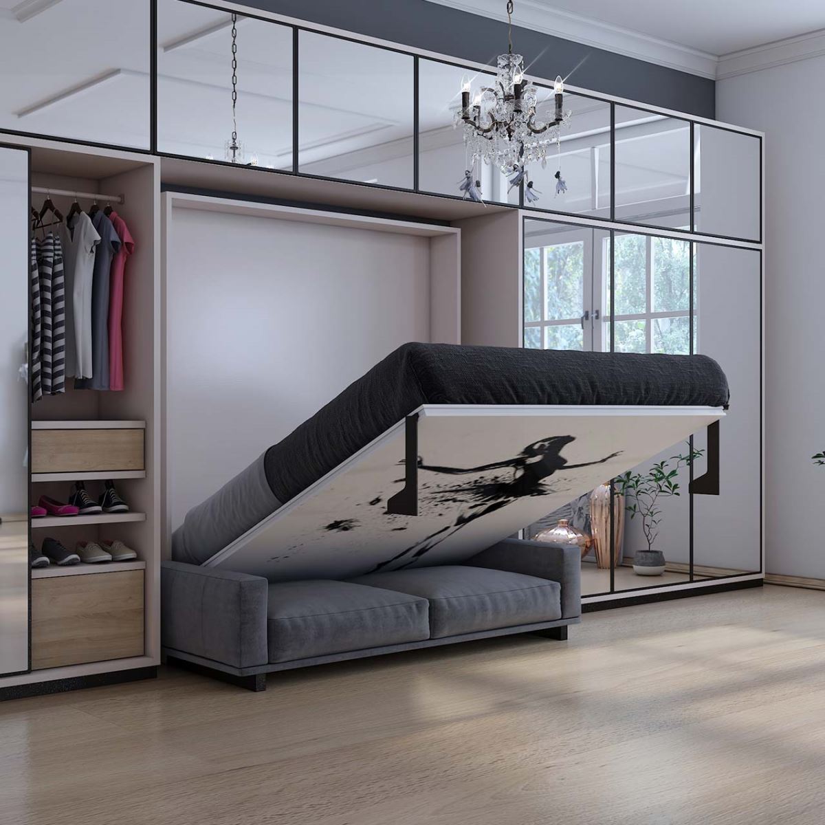 Giường ngủ âm tường rất tiện lợi và phù hợp cho các căn phòng nhỏ