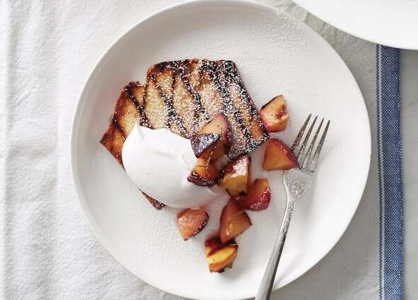 Grilled Pound Cake with Peaches and Plums 