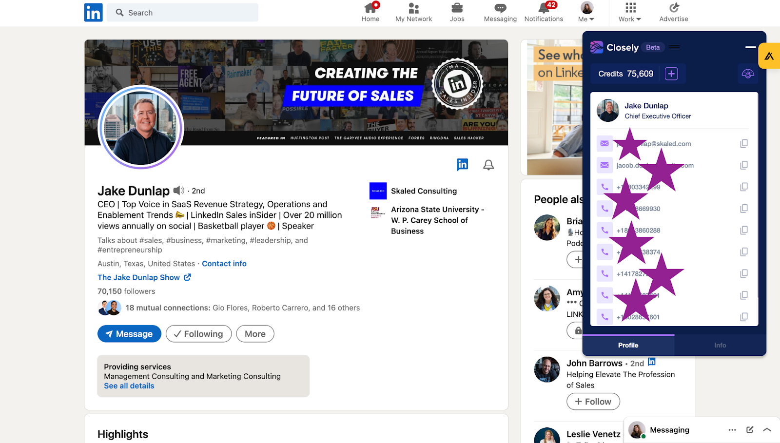 Closely Linkedin Extension