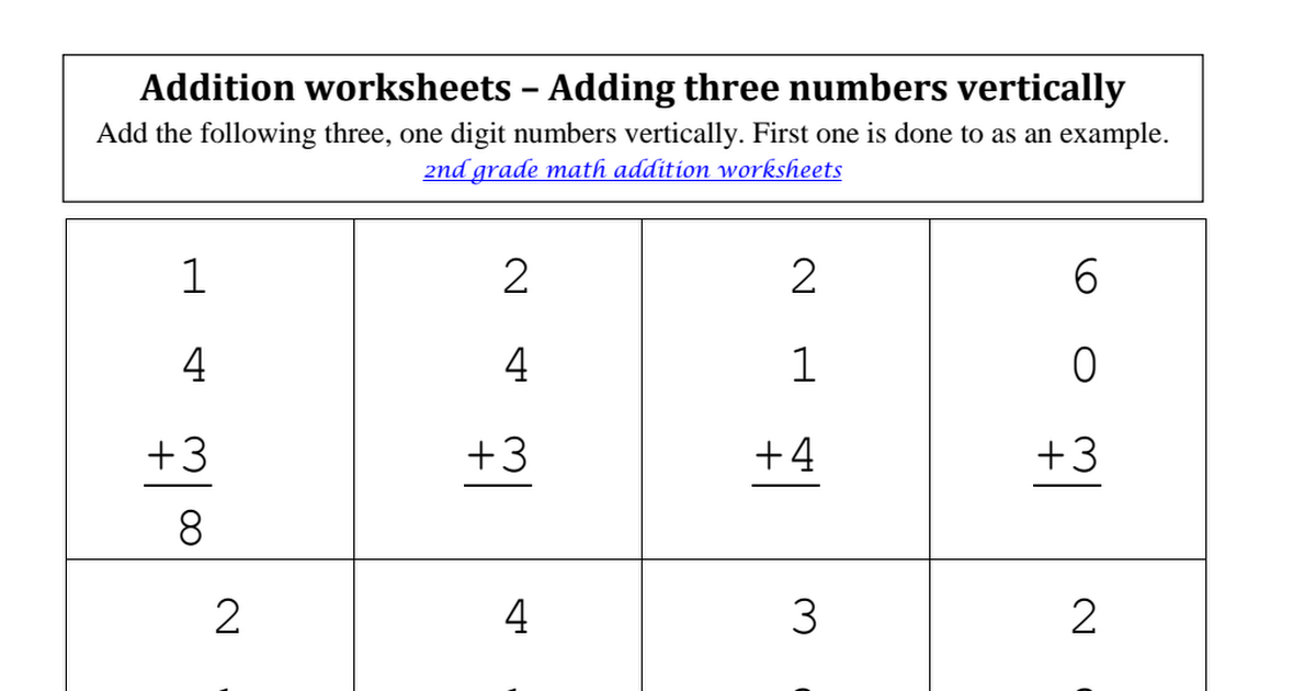How To Add Numbers Vertically