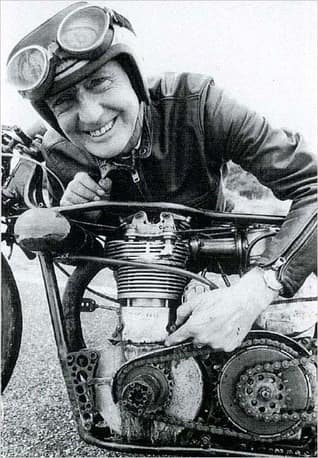 Burt Munro with his beloved motorcycle - a legend and his machine