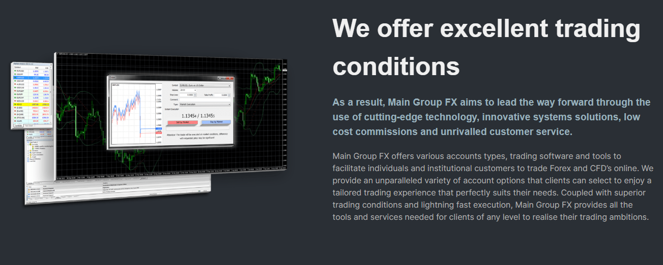 Main Group FX trading conditions