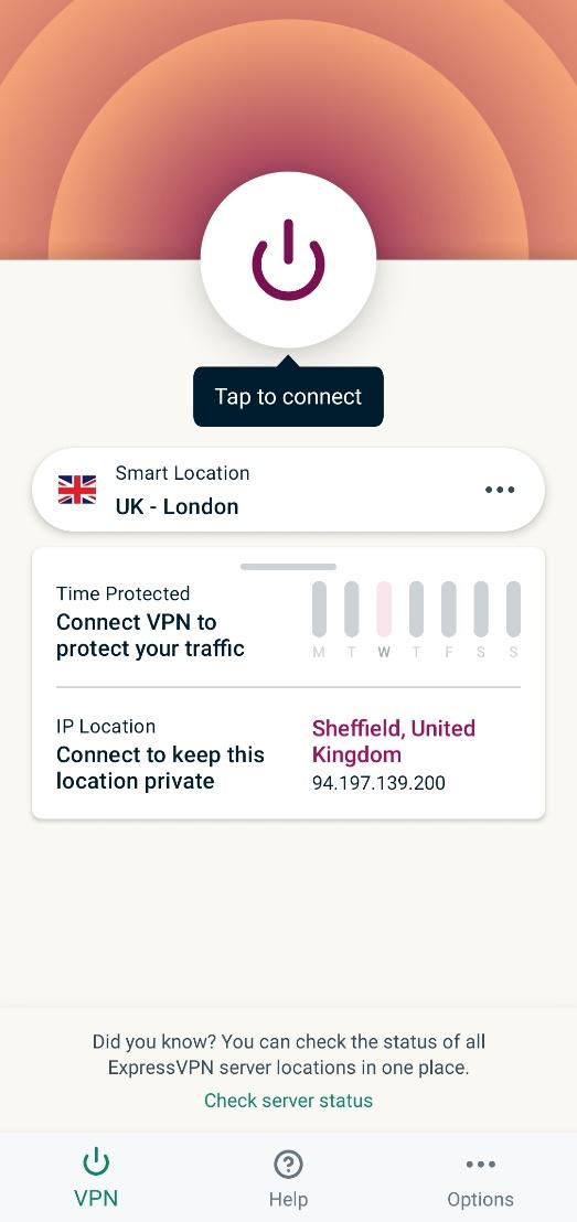 ExpressVPN UK connection