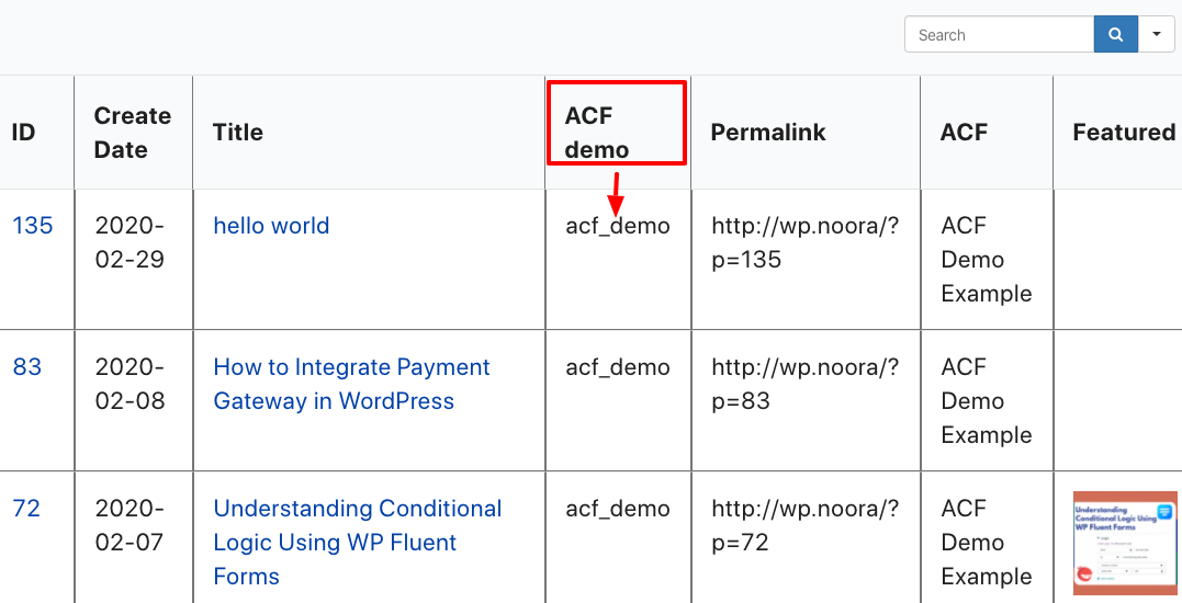 using Ninja Tables to add data to WordPress tables from posts