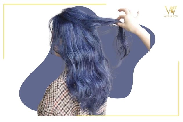 Nhuộm màu tóc tím xanh
