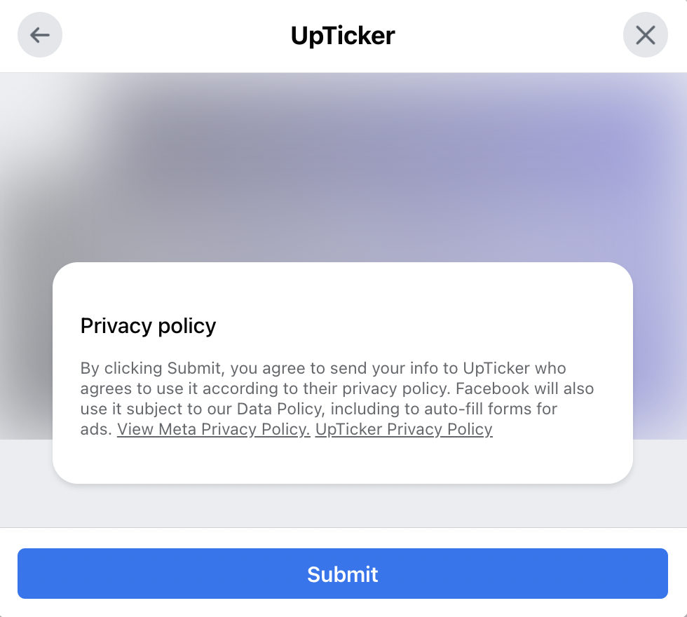 UpTicker Privacy policy