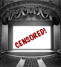 Movie screen censored.