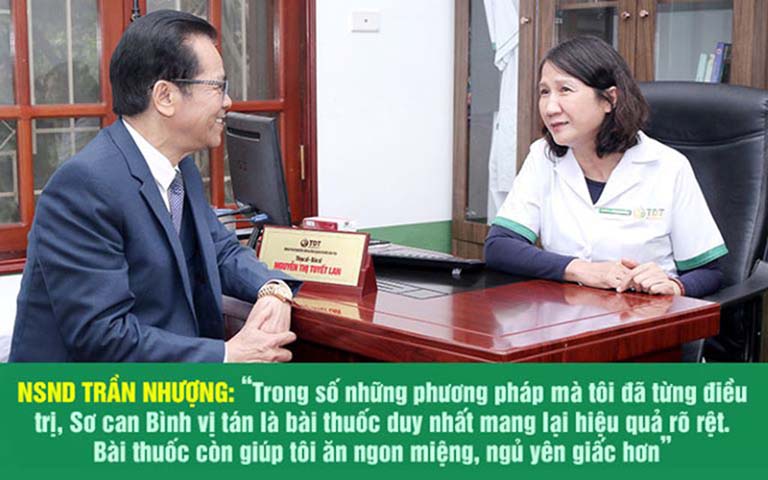 NSND Trần Nhượng bày tỏ sự hài lòng về kết quả khỏi bệnh sau khi dúng Sơ can Bình vị tán
