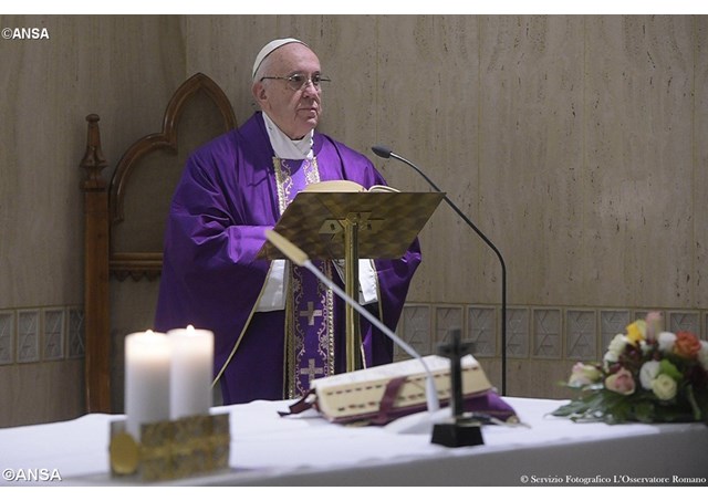 Pope Francis leads a mass at Santa Marta in a picture realesed by Osservatore Romano, Vatican City, 28 November 2016 - ANSA