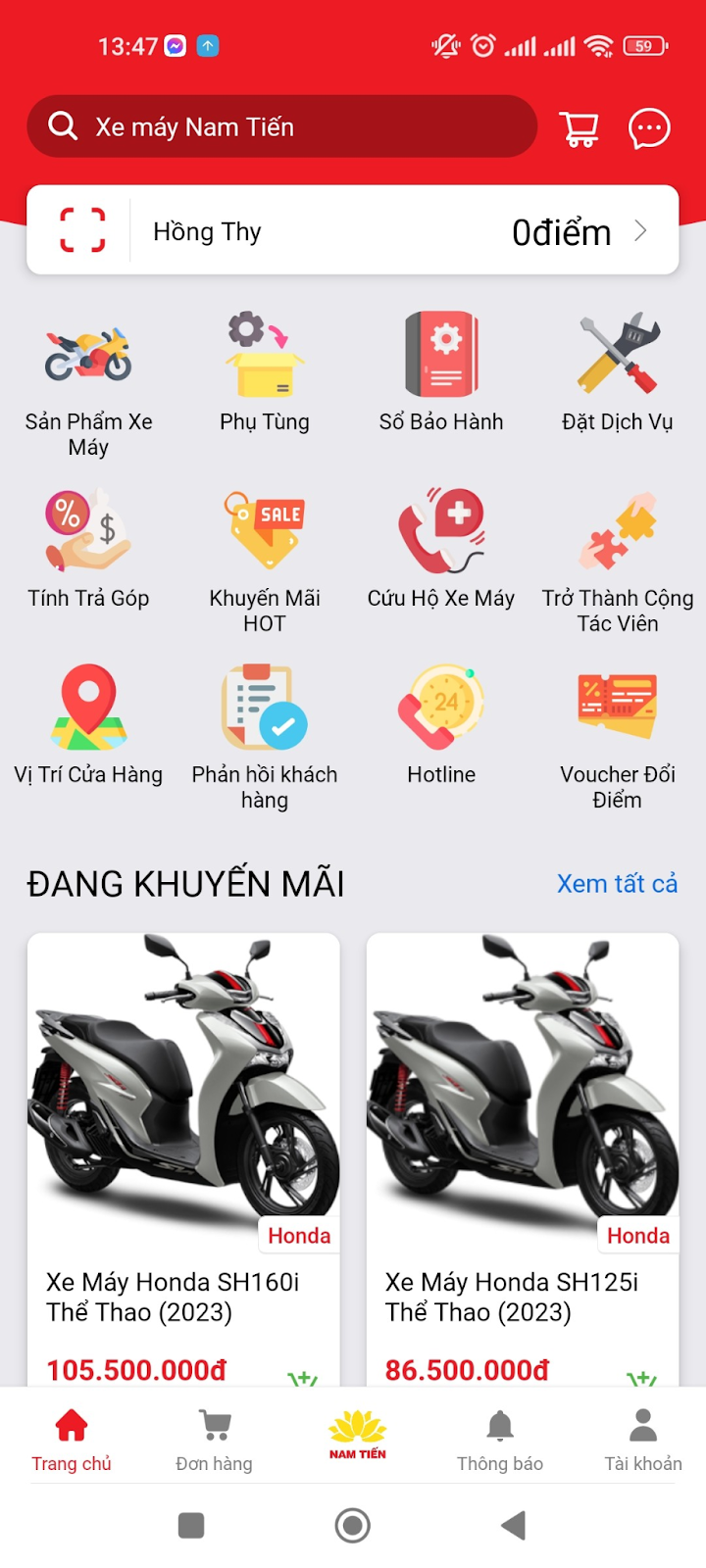 Mua xe máy qua app Xe Máy Nam Tiến - Hiện đại, tiện lợi và nhanh chóng