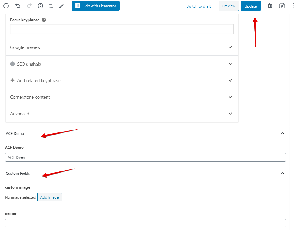 add data to WordPress tables from posts using ACF