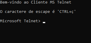 digitar telnet no prompt de comando comandos cmd