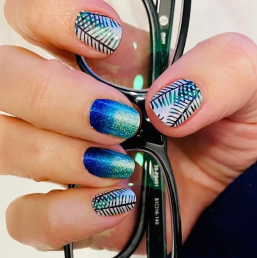 Shining Blue Ombre Nail Designs